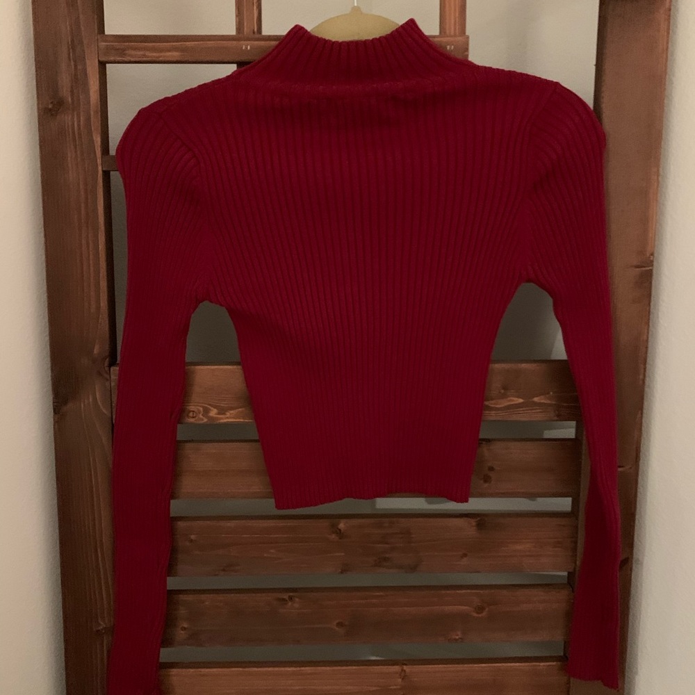 SEEK Los Angeles Never Work Red Turtleneck Ribbed